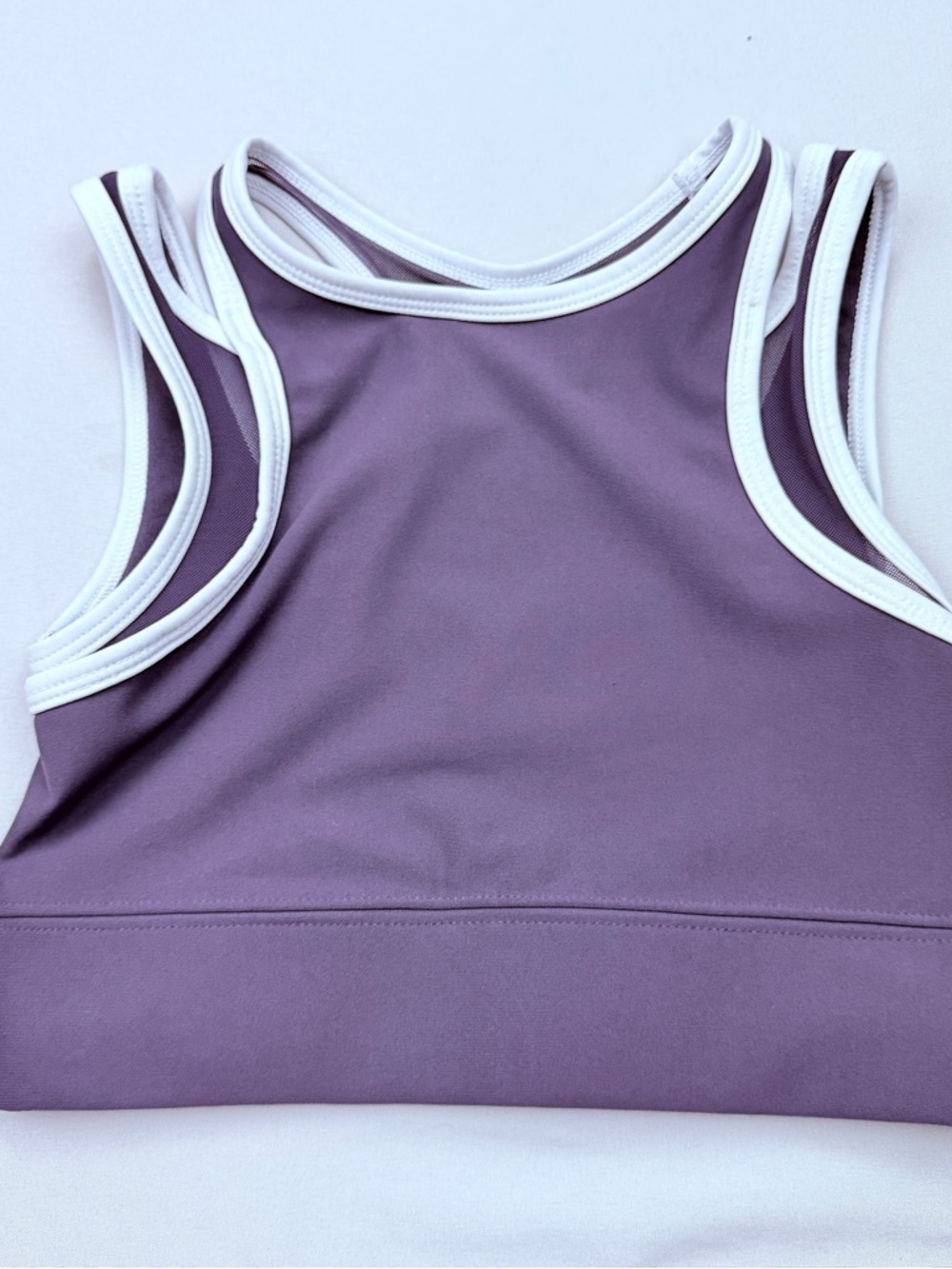 Old Navy Purple Tank-Style Sports Bra with White Trim - Picture 4 of 8